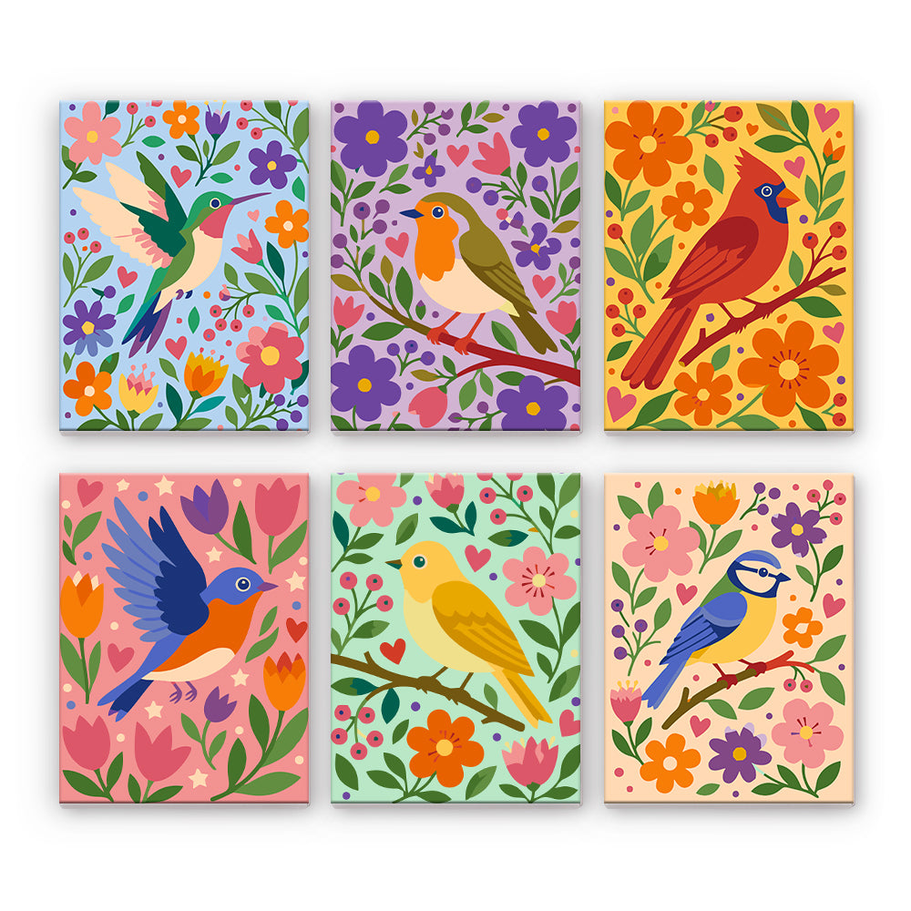 Florale Vogelillustrationen