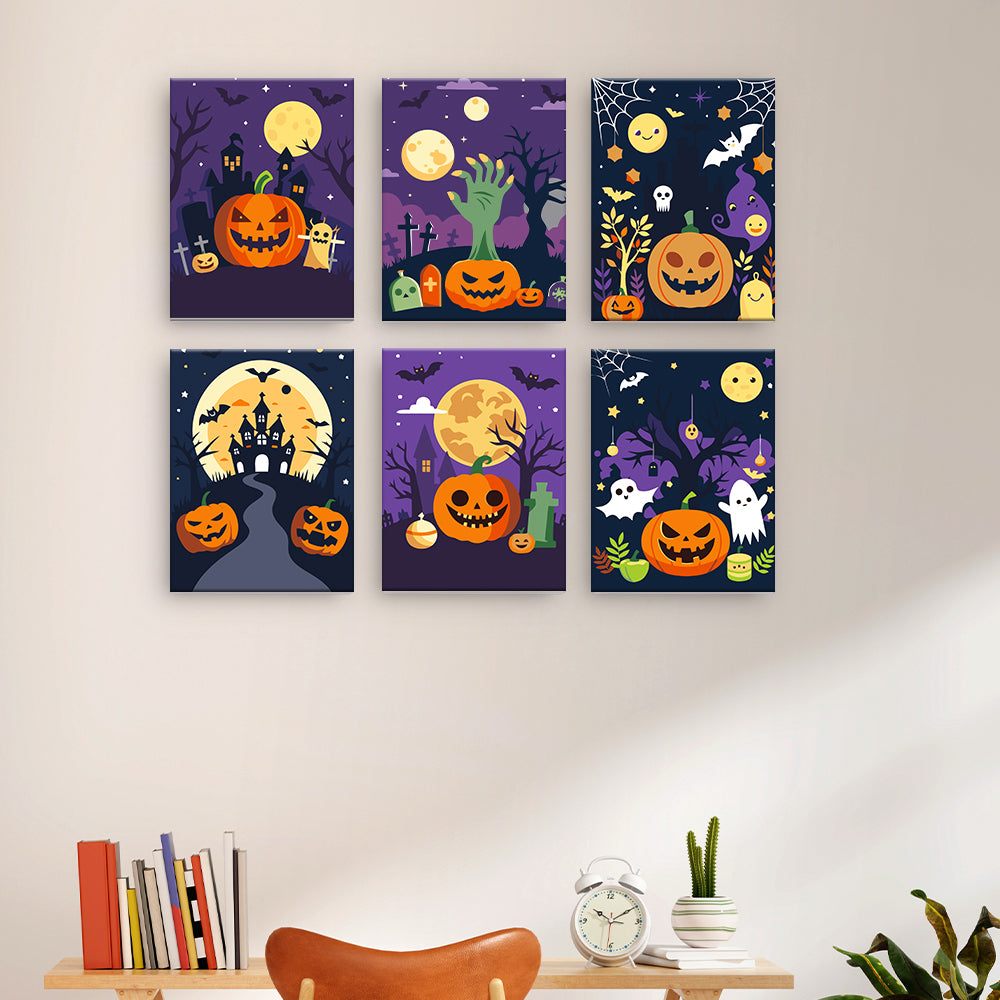 Mondbeschienene Halloween-Landschaften