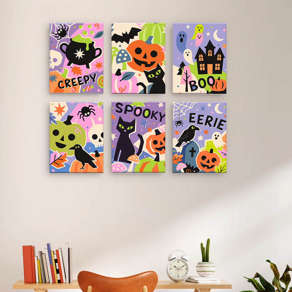 Bunte Halloween-Collage