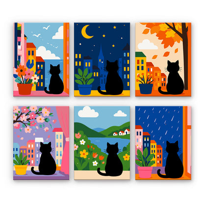 Katzen durch die Jahreszeiten der Stadt
