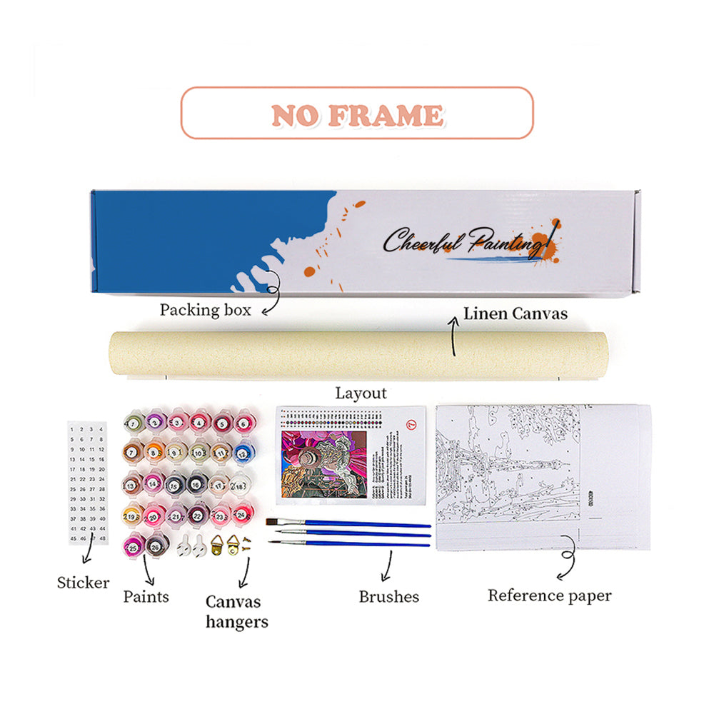 Mondbeschienenes Schloss über dem Meer – Malen nach Zahlen